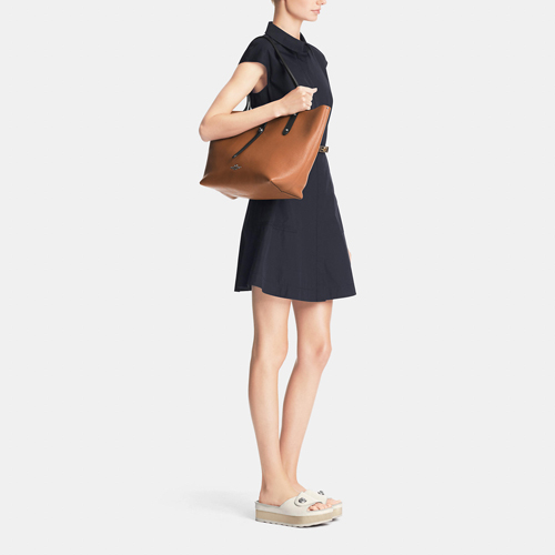 Market Tote In Refined Pebble Leather | Women